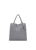 A product shot of the BAO BAO ISSEY MIYAKE PRISM PLUS tote bag in charcoal gray.