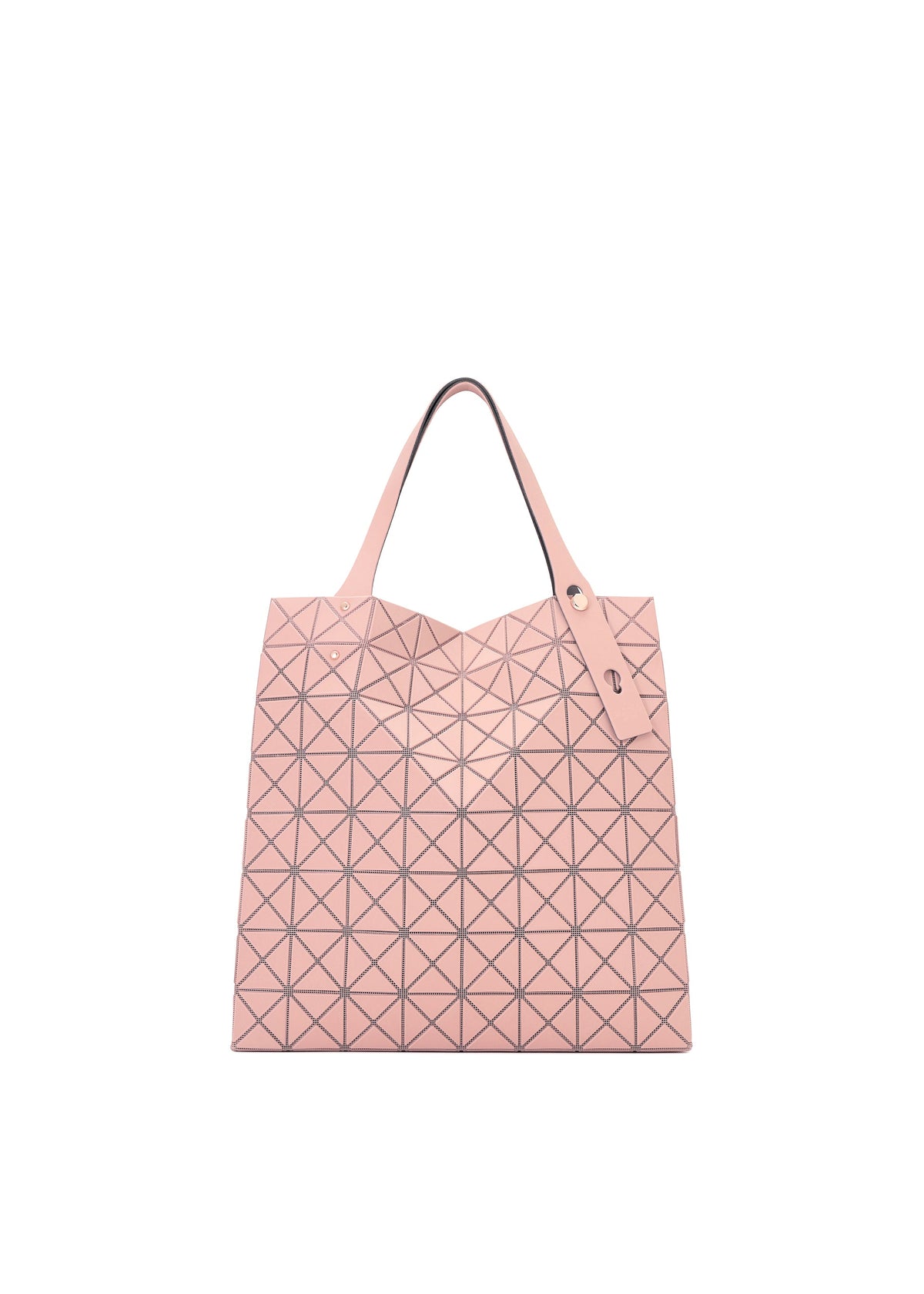 A product shot of the BAO BAO ISSEY MIYAKE PRISM PLUS tote bag in smoky pink.