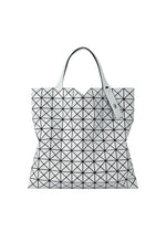 A product shot of the BAO BAO ISSEY MIYAKE PRISM GLOSS tote bag in misty gray.