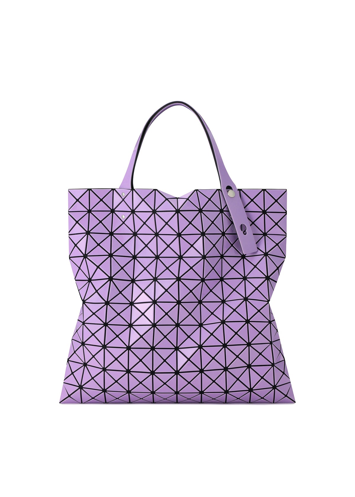 A product shot of the BAO BAO ISSEY MIYAKE PRISM GLOSS tote bag in orchid.