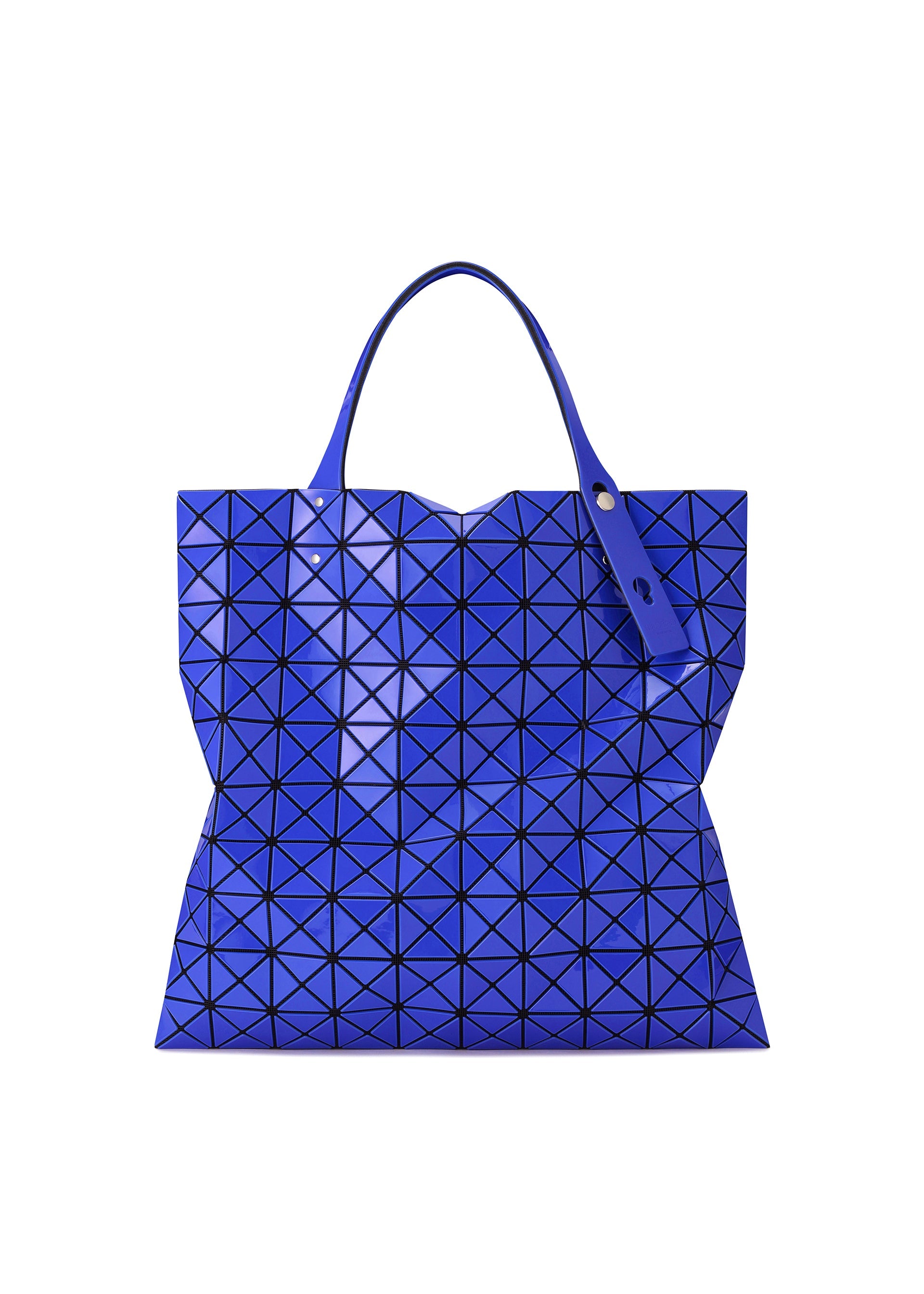 A product shot of the BAO BAO ISSEY MIYAKE PRISM GLOSS tote bag in blue.