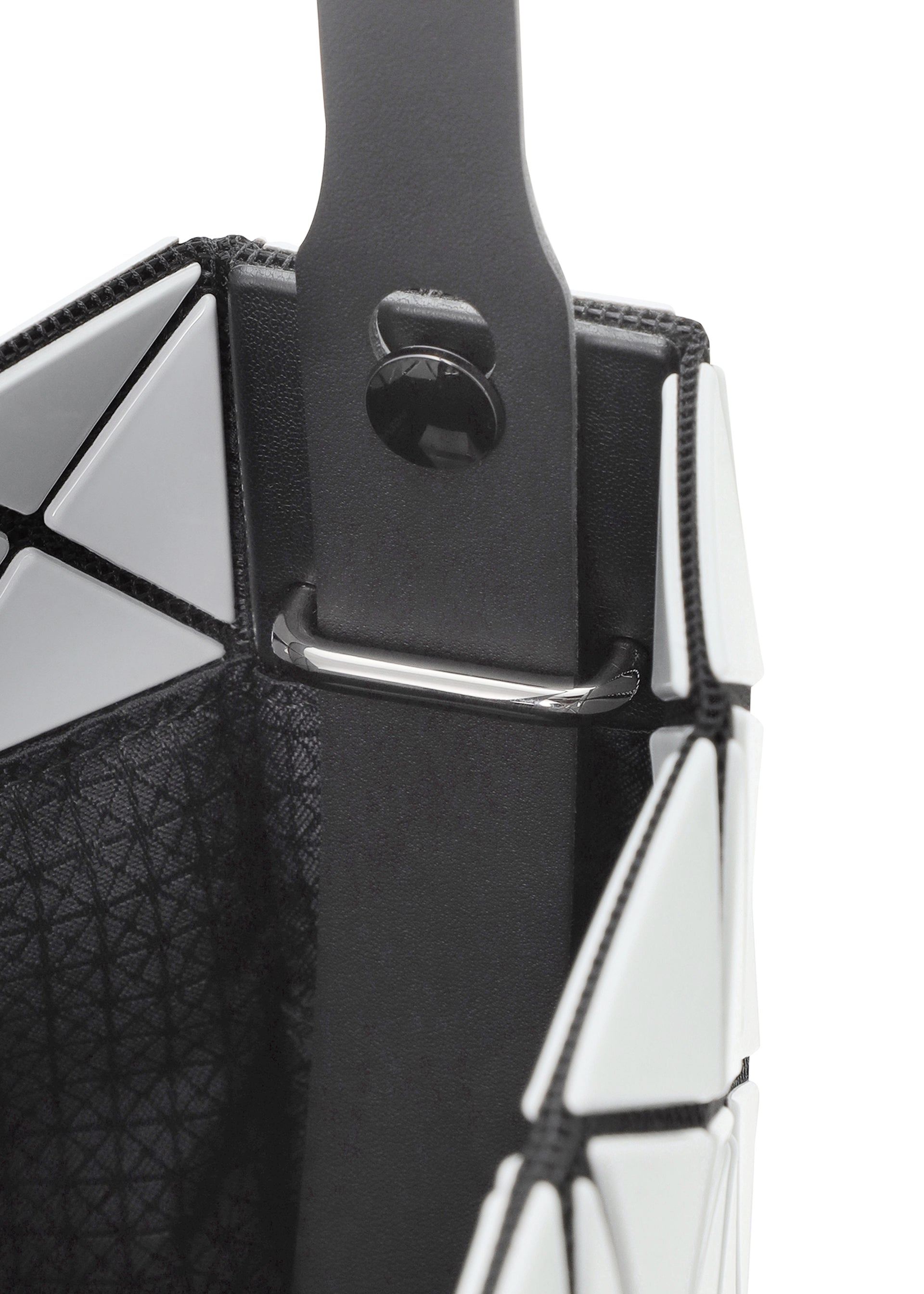 A detail shot of the BAO BAO ISSEY MIYAKE PRISM GLOSS shoulder bag.