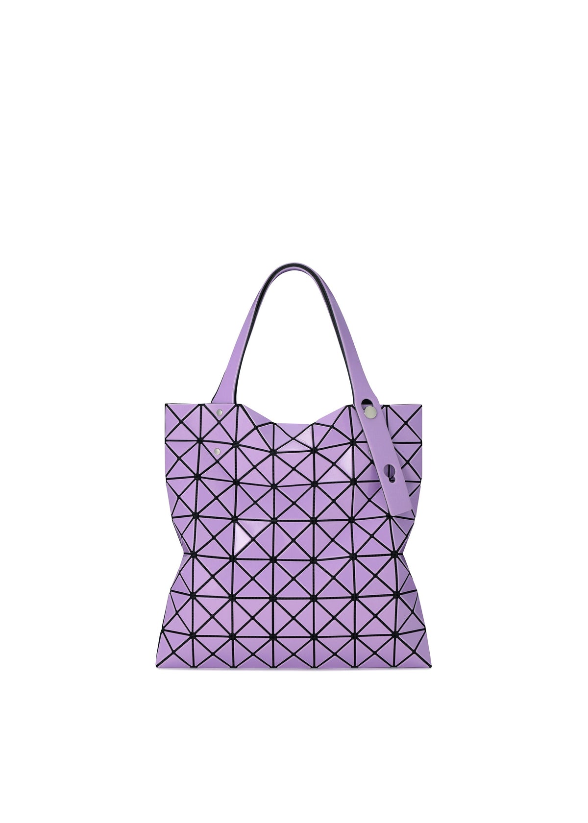 A product shot of the BAO BAO ISSEY MIYAKE PRISM GLOSS tote bag in orchid.