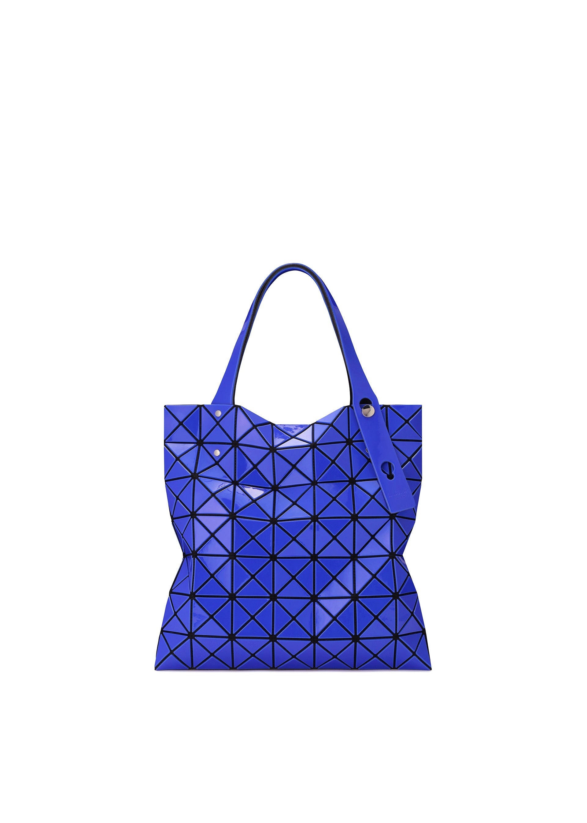 A product shot of the BAO BAO ISSEY MIYAKE PRISM GLOSS tote bag in blue.