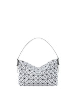 A product shot of the BAO BAO ISSEY MIYAKE MUSETTE shoulder bag in light gray.