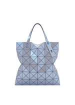 A product shot of the BAO BAO ISSEY MIYAKE LUCENT ONE-TONE tote bag in blue gray.