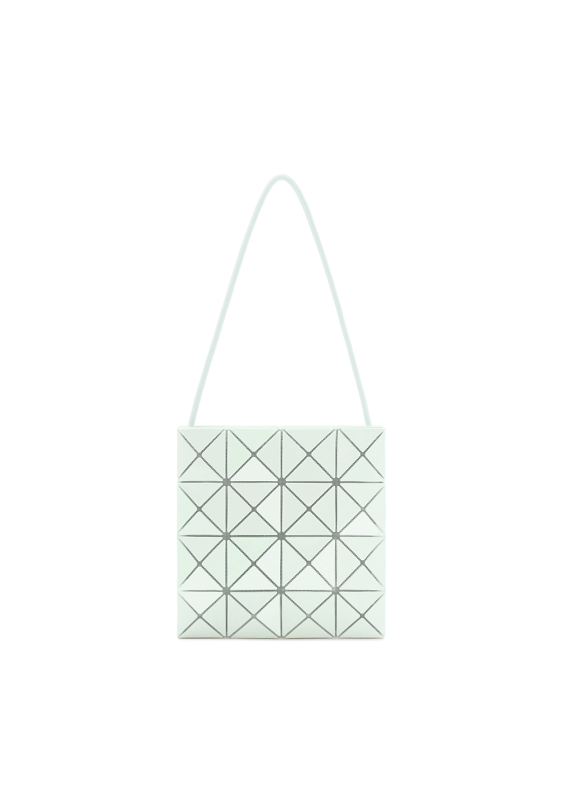 A product shot of the BAO BAO ISSEY MIYAKE LUCENT ONE-TONE shoulder bag in green white.