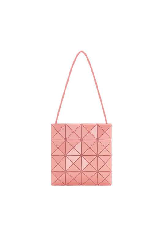 A product shot of the BAO BAO ISSEY MIYAKE LUCENT ONE-TONE shoulder bag in sunset coral.