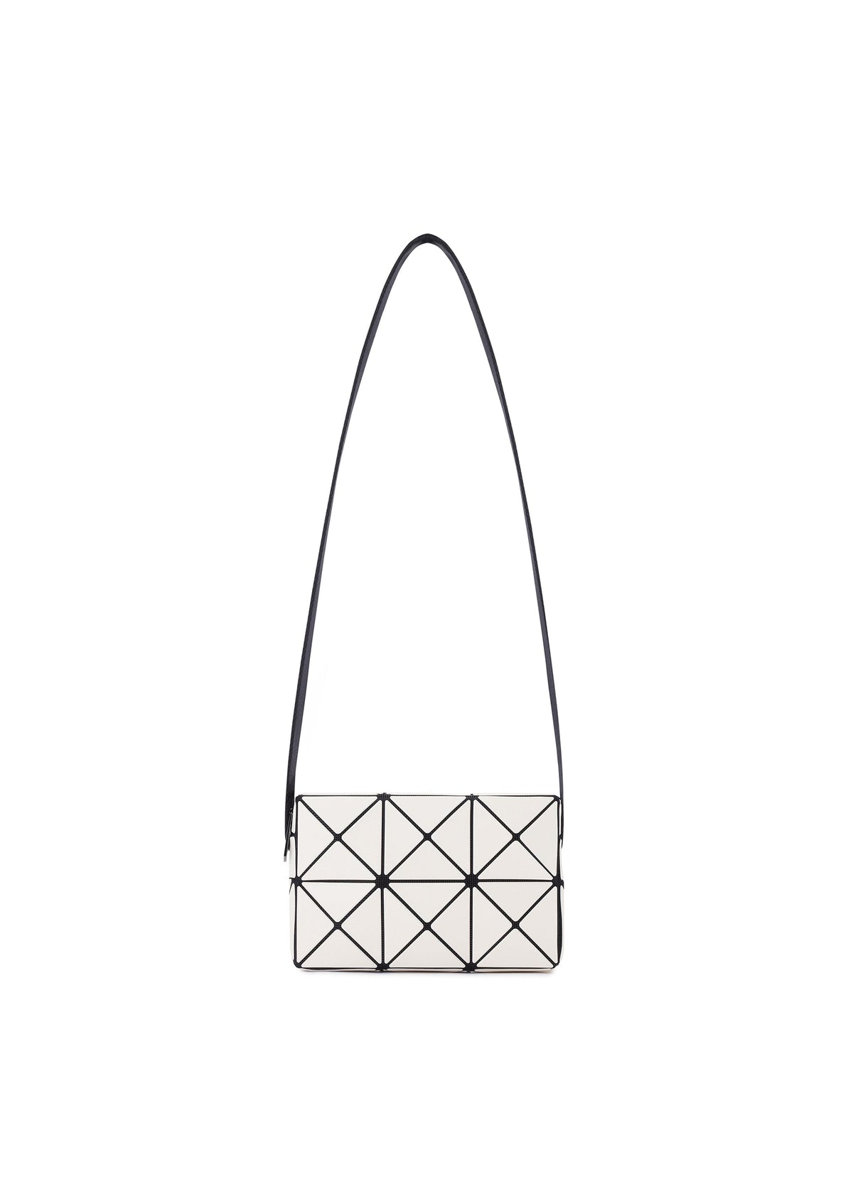 A product shot of the BAO BAO ISSEY MIYAKE CUBOID shoulder bag in off white.