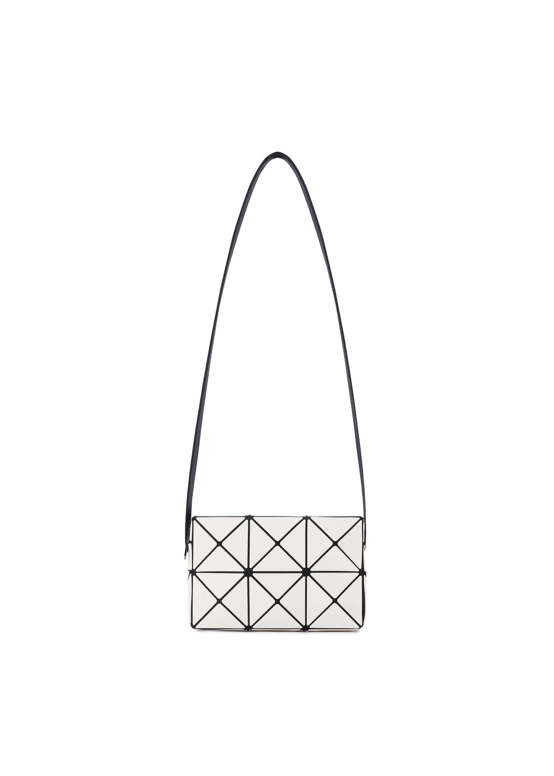 A product shot of the BAO BAO ISSEY MIYAKE CUBOID shoulder bag in off white.
