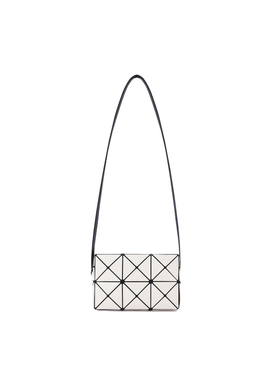 A product shot of the BAO BAO ISSEY MIYAKE CUBOID shoulder bag in off white.