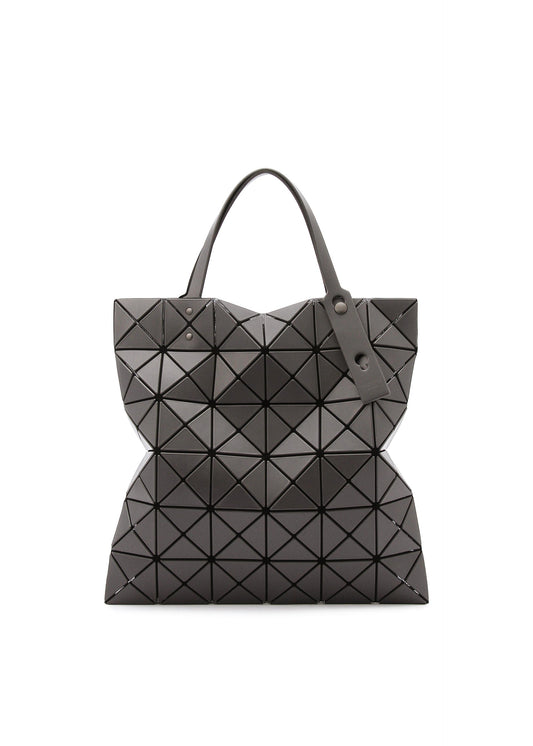 A product shot of the BAO BAO ISSEY MIYAKE LUCENT MATTE tote bag in charcoal gray.