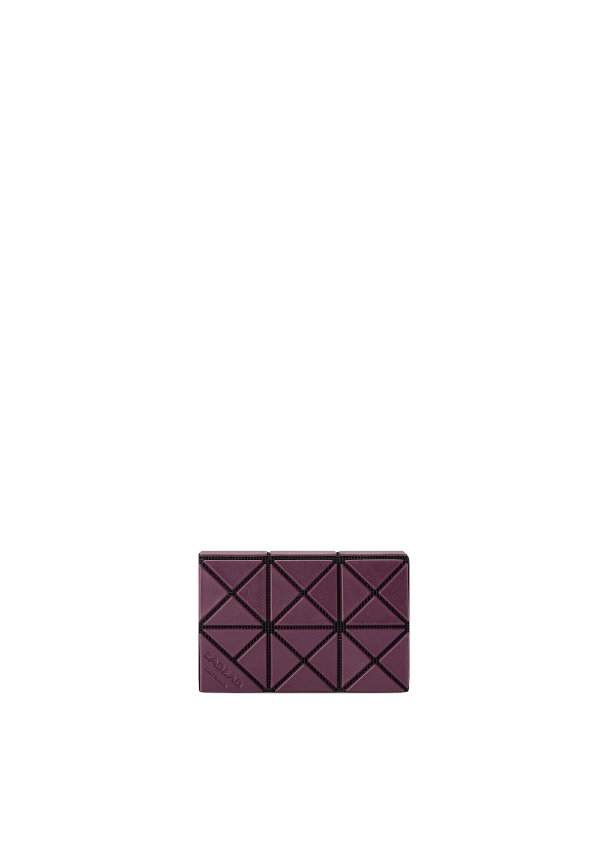 A product shot of the BAO BAO ISSEY MIYAKE TWINKLE wallet in burgundy.