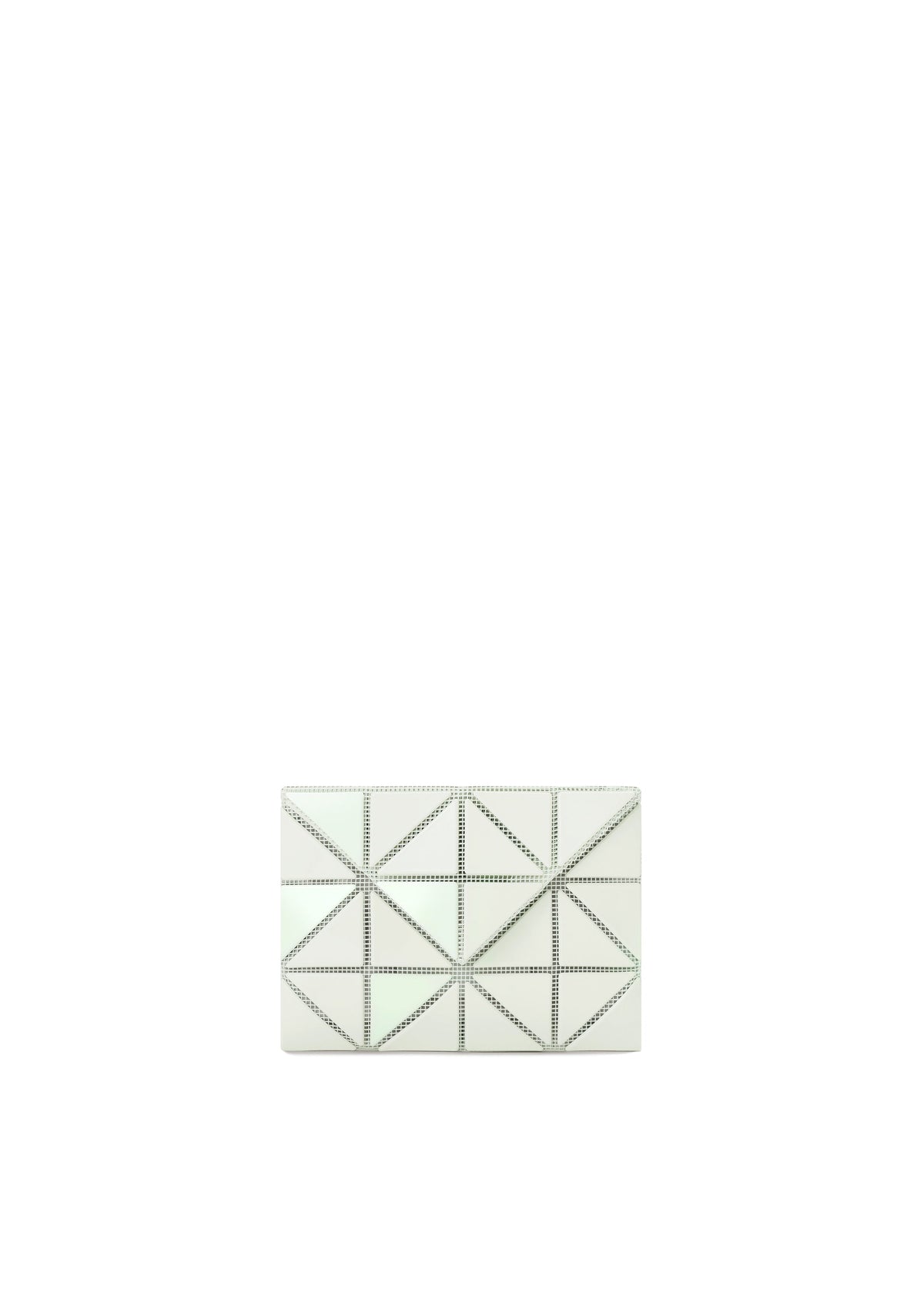A product shot of the BAO BAO ISSEY MIYAKE CARD WALLET card case in green white.