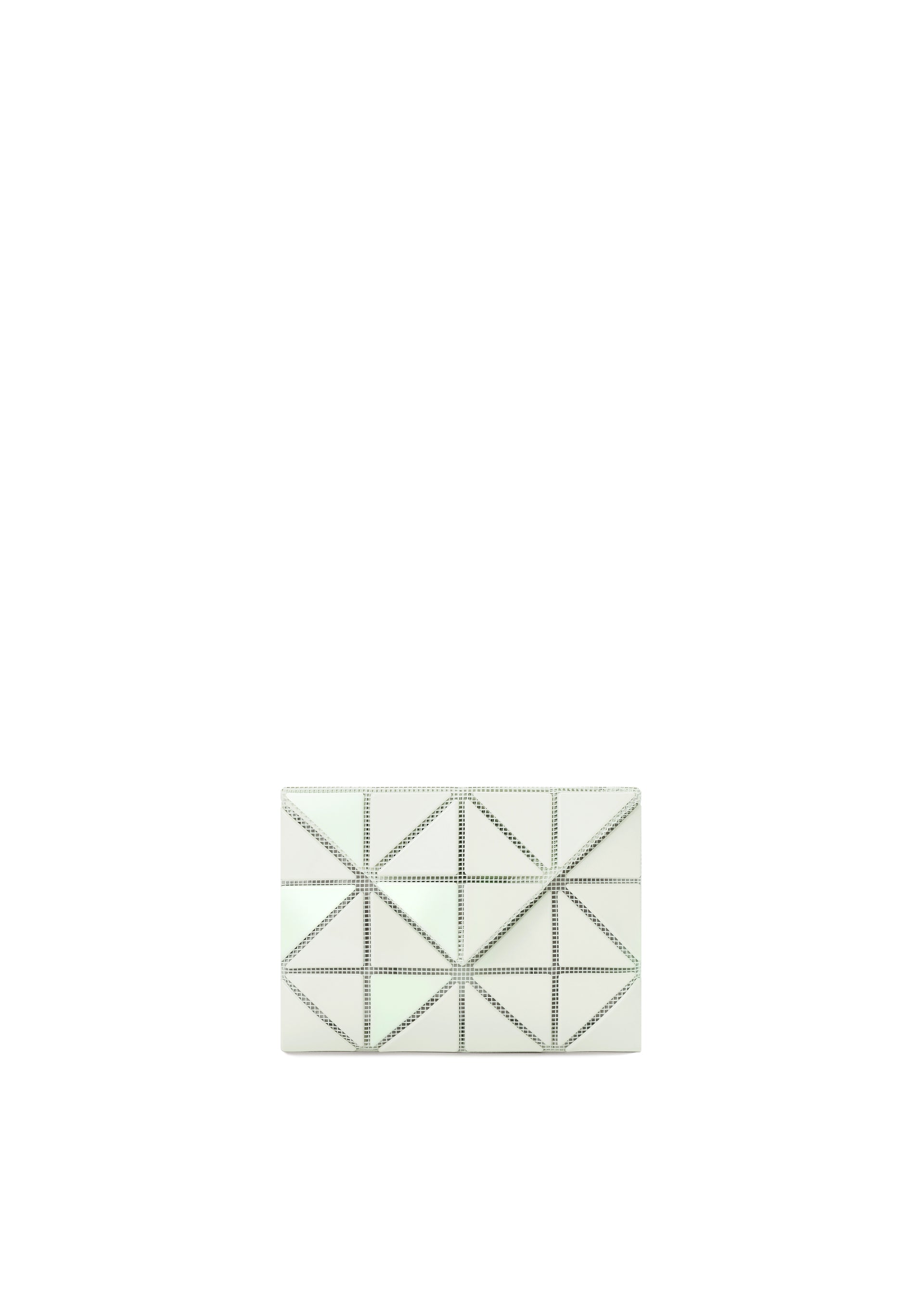 A product shot of the BAO BAO ISSEY MIYAKE CARD WALLET card case in green white.