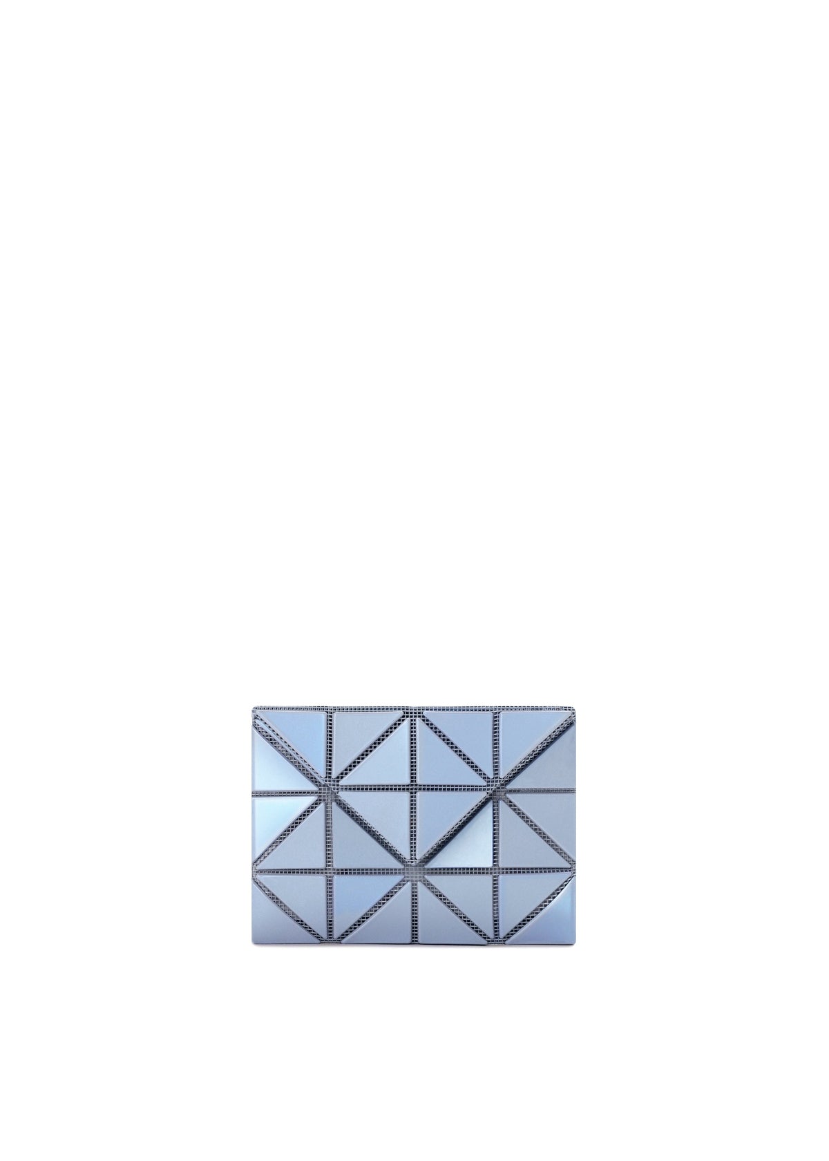 A product shot of the BAO BAO ISSEY MIYAKE CARD WALLET card case in blue gray.