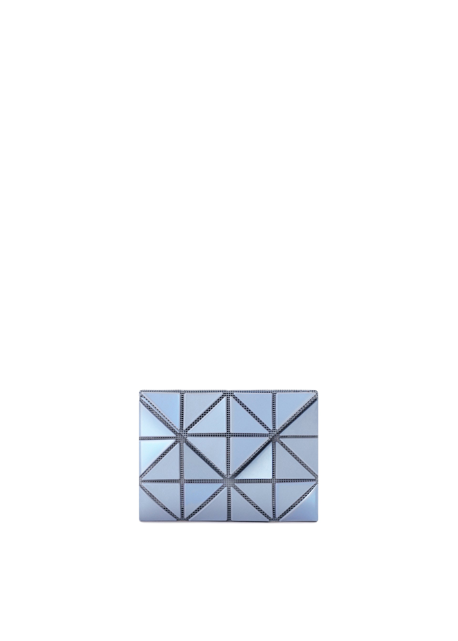 A product shot of the BAO BAO ISSEY MIYAKE CARD WALLET card case in blue gray.