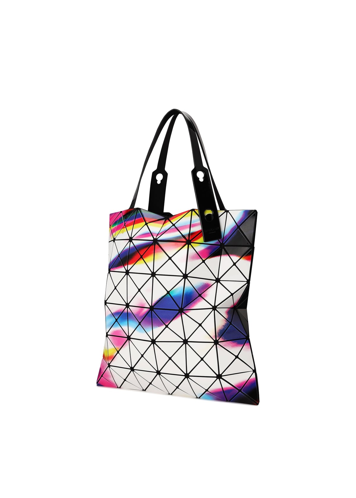 A detail shot of the BAO BAO ISSEY MIYAKE WARP tote bag.