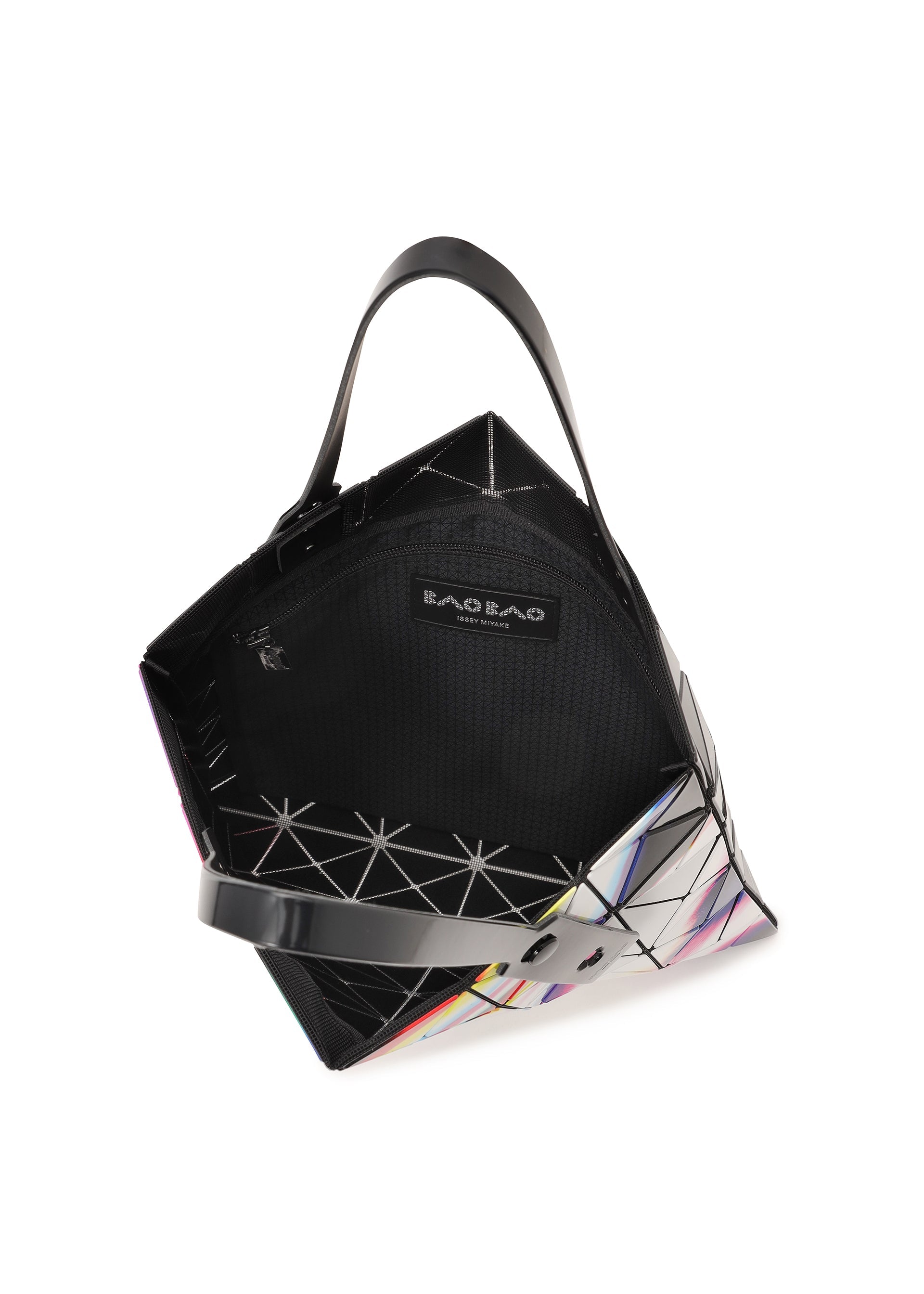 A detail shot of the BAO BAO ISSEY MIYAKE WARP tote bag.