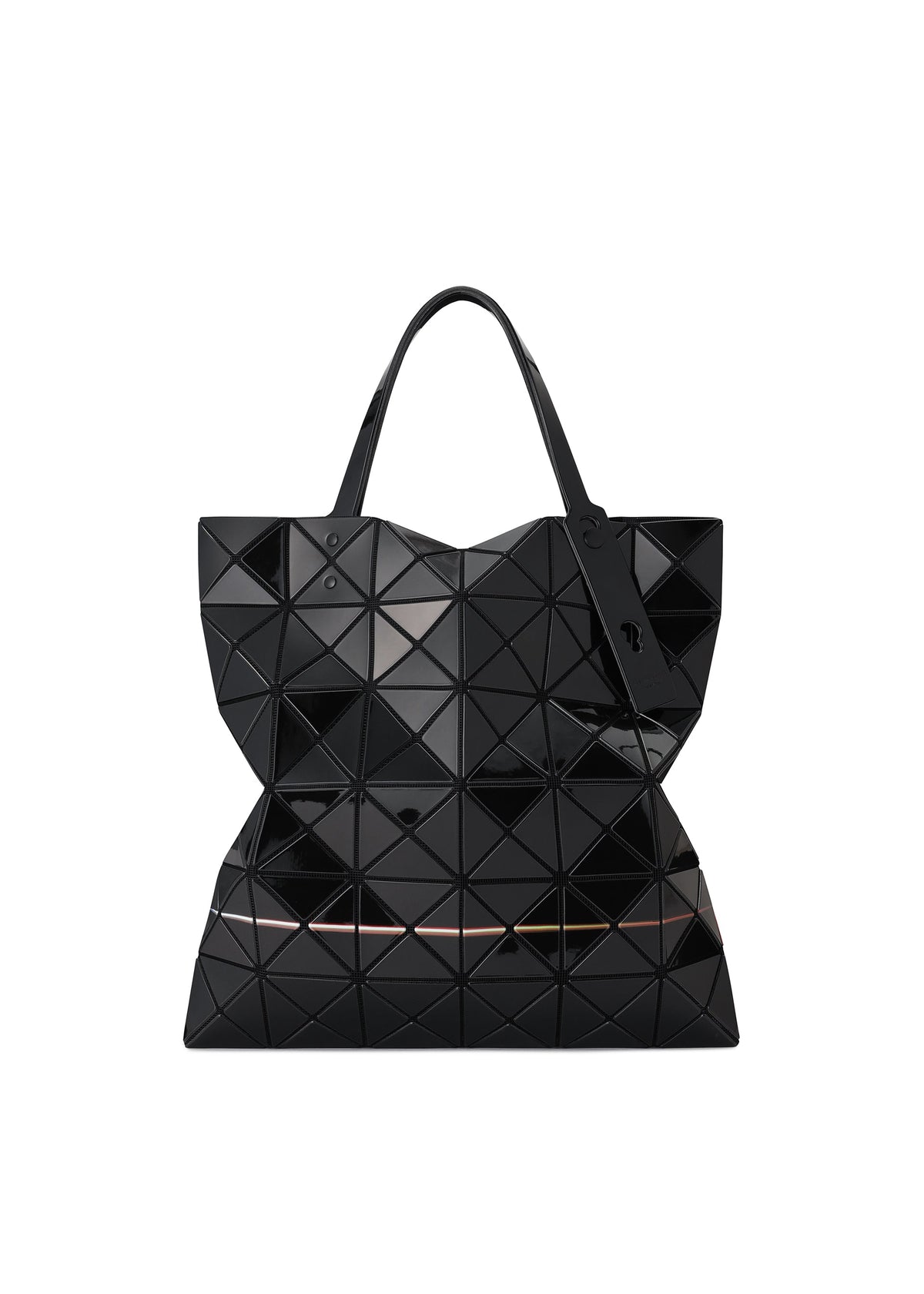 A detail shot of the BAO BAO ISSEY MIYAKE WARP tote bag.