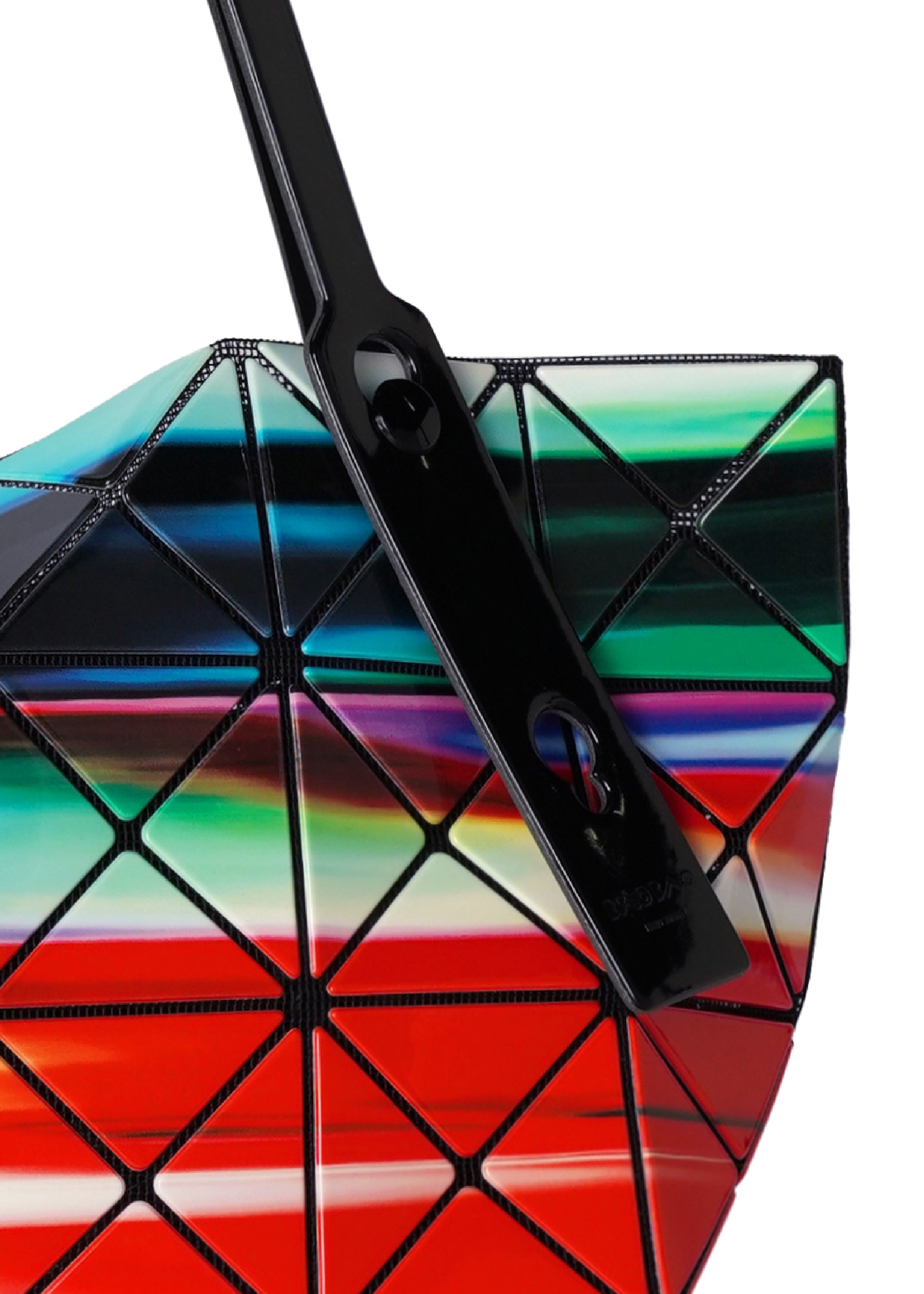 A detail shot of the BAO BAO ISSEY MIYAKE WARP tote bag.