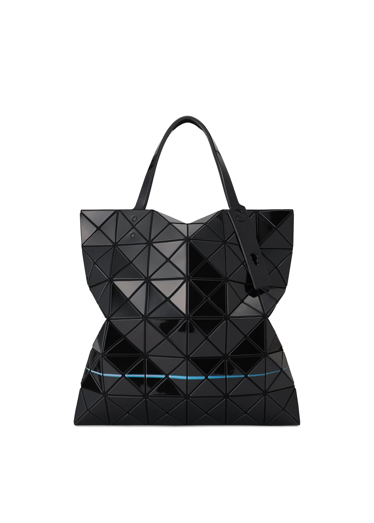A detail shot of the BAO BAO ISSEY MIYAKE WARP tote bag.