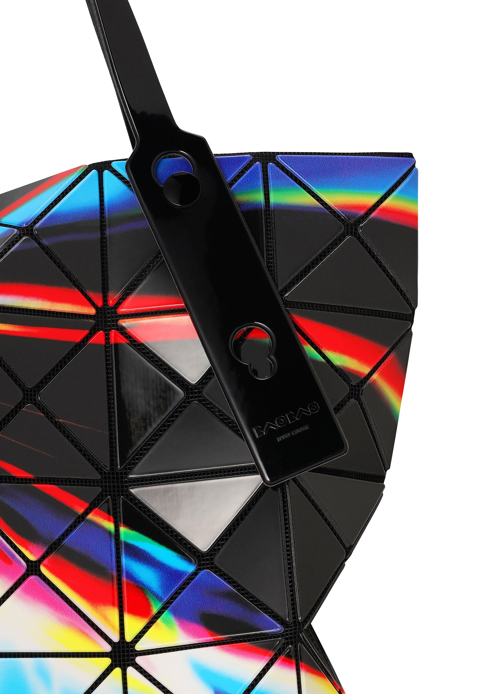 A detail shot of the BAO BAO ISSEY MIYAKE WARP tote bag.