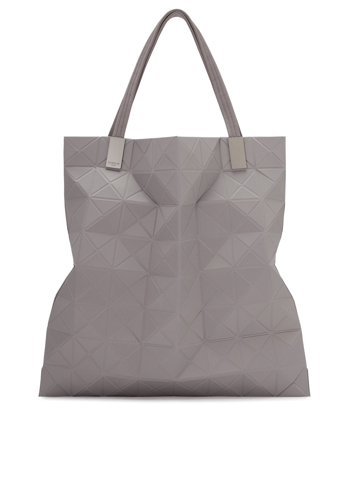 A product shot of the BAO BAO ISSEY MIYAKE TRACK tote bag in gray.