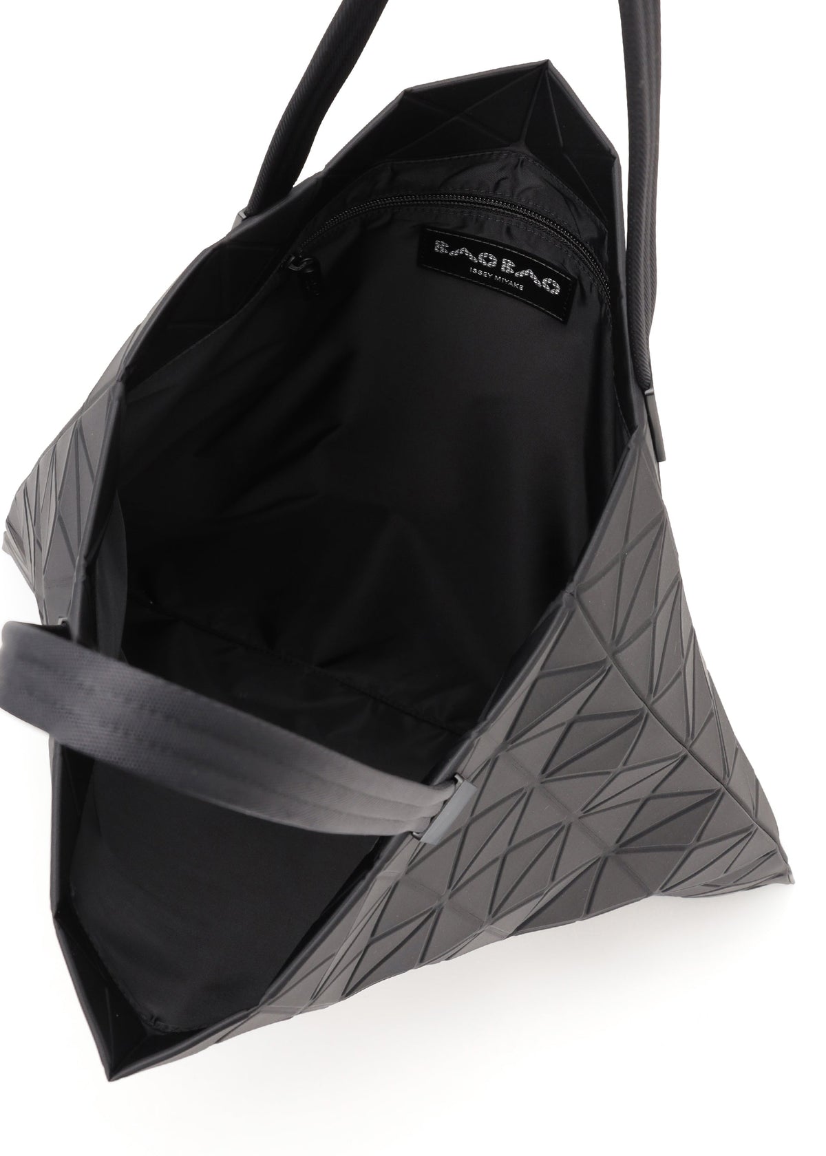 A detail shot of the BAO BAO ISSEY MIYAKE TRACK tote bag.