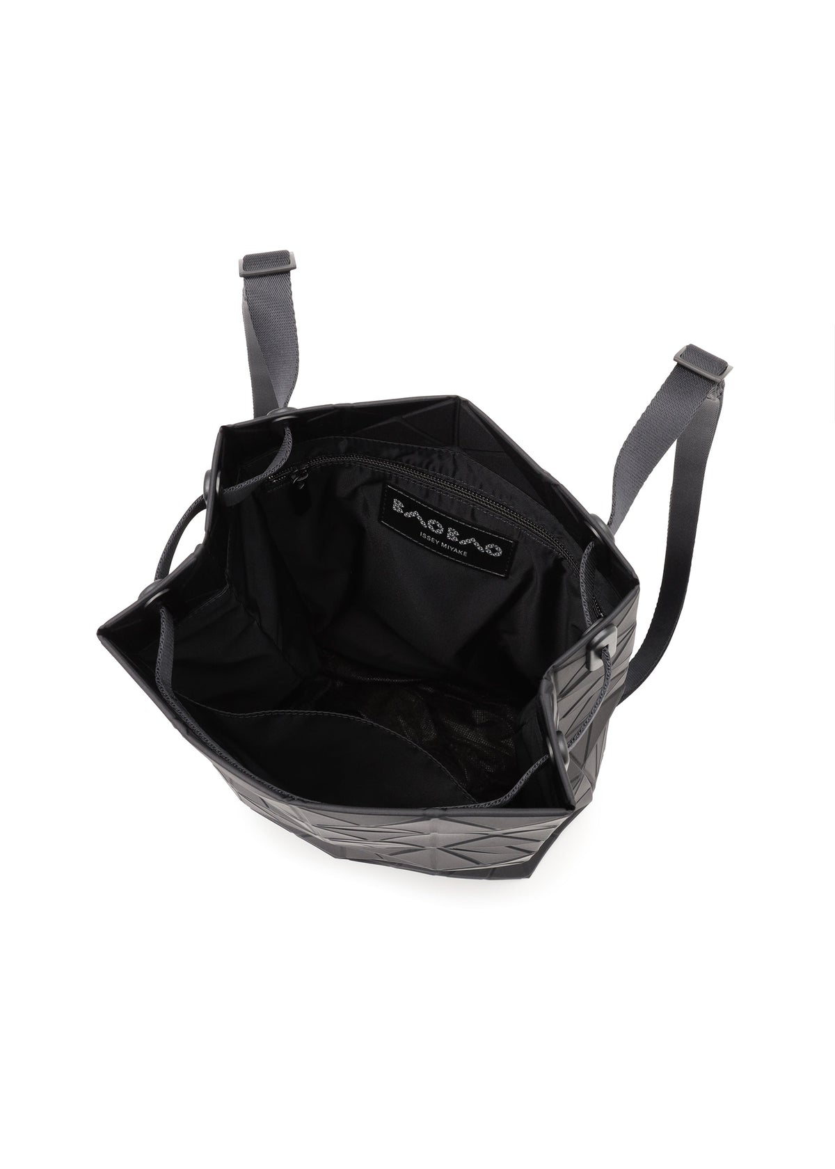 A detail shot of the BAO BAO ISSEY MIYAKE TRACK backpack.