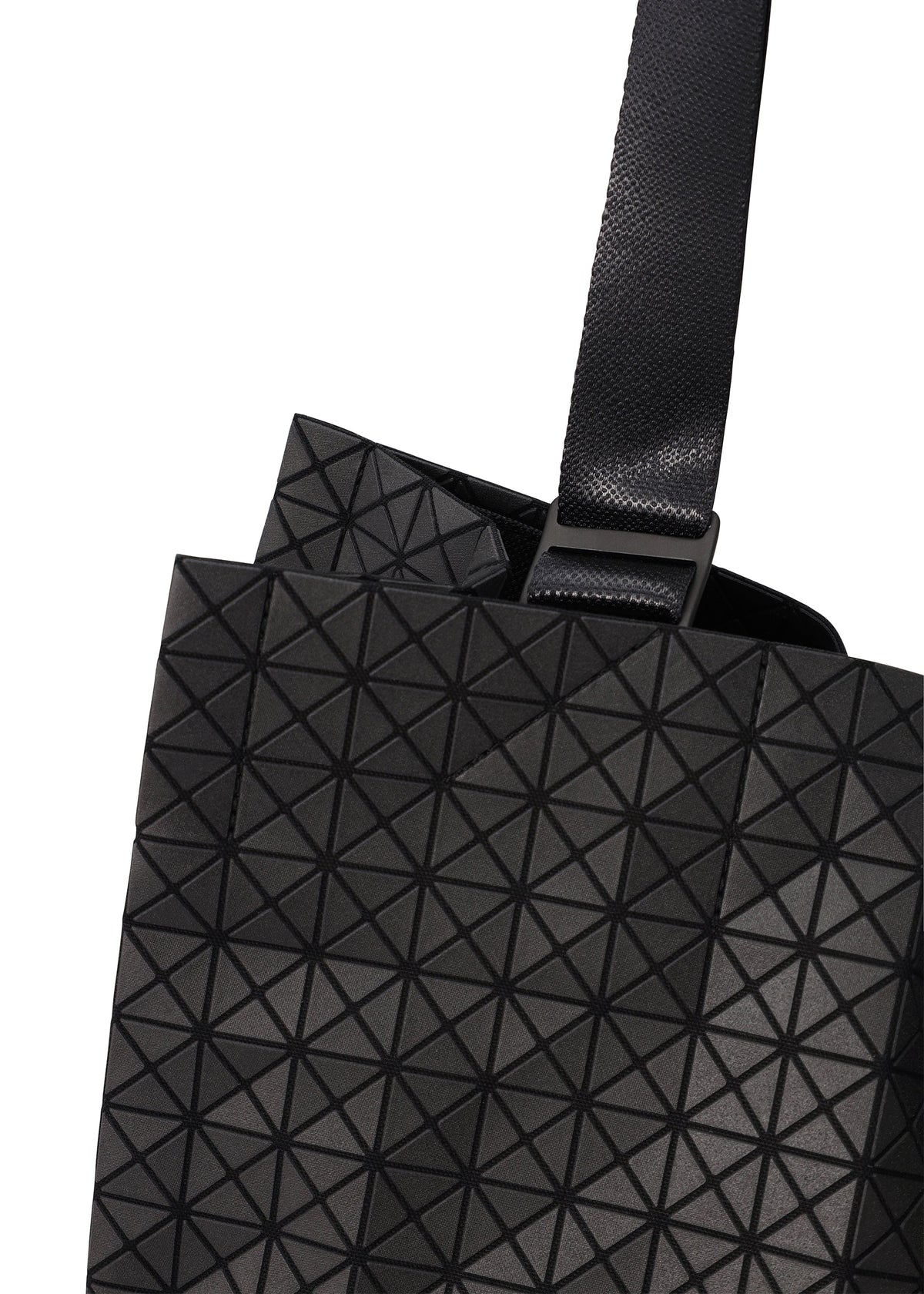 A detail shot of the BAO BAO ISSEY MIYAKE CART tote bag.