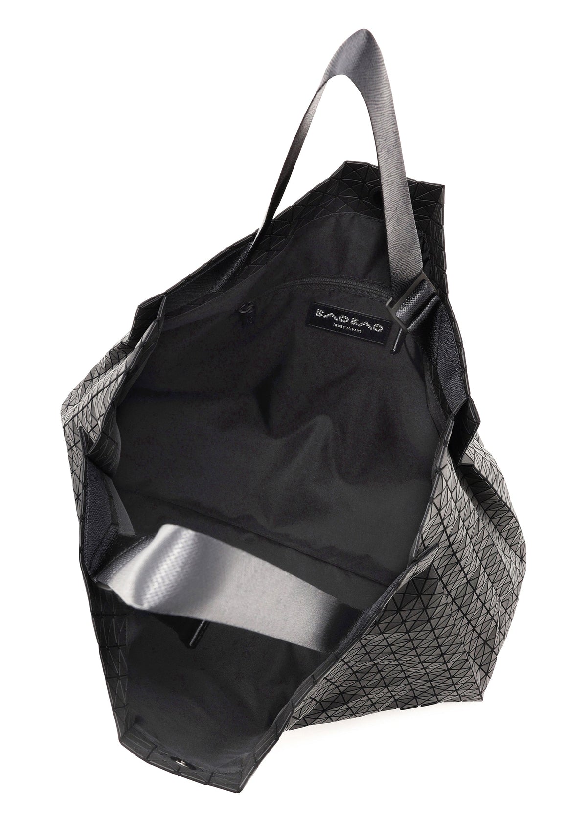 A detail shot of the BAO BAO ISSEY MIYAKE CART tote bag.