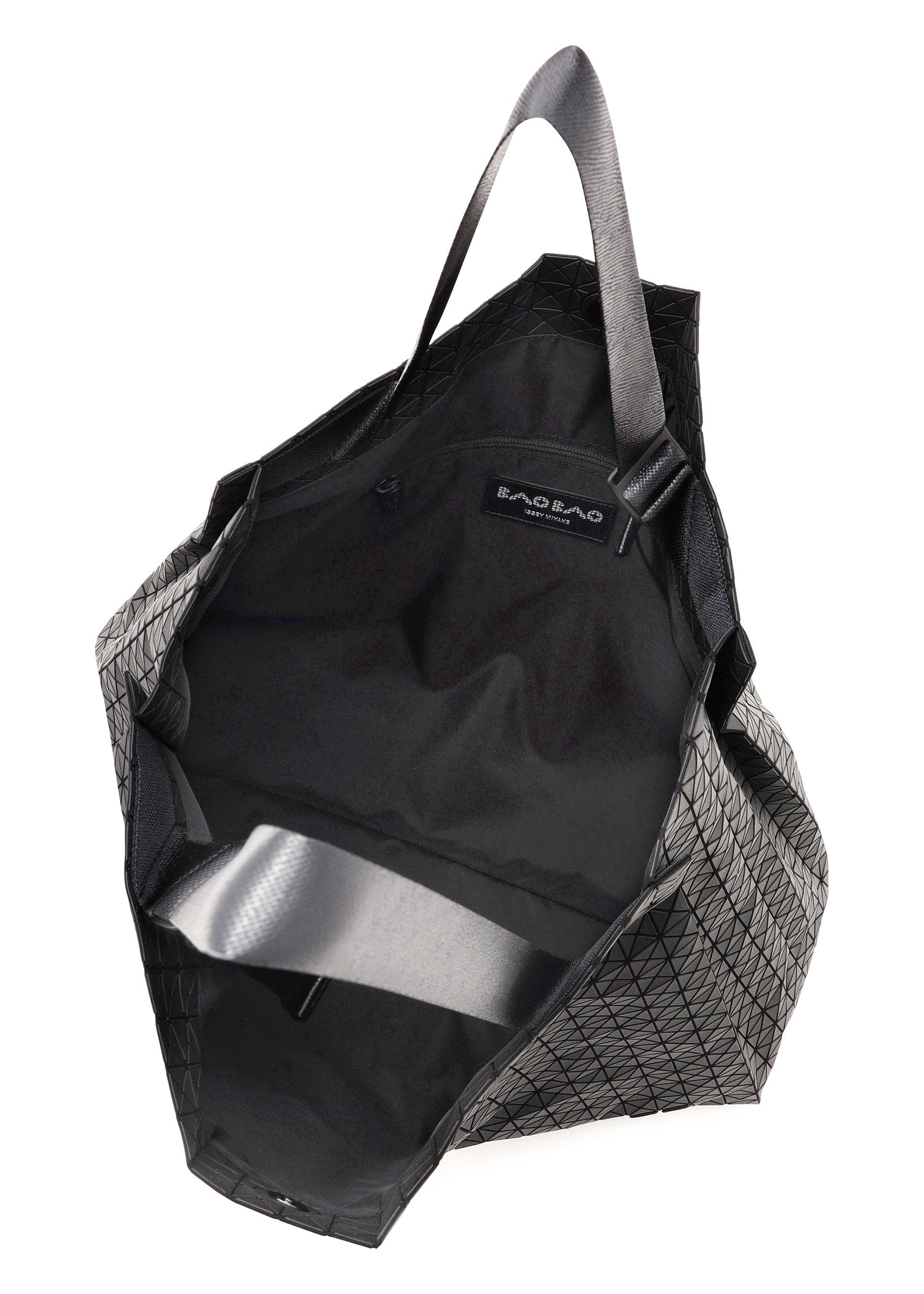 A detail shot of the BAO BAO ISSEY MIYAKE CART tote bag.