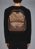 A model wears the BAO BAO ISSEY MIYAKE DAYPACK REFLECTOR daypack-reflector-backpack-1.