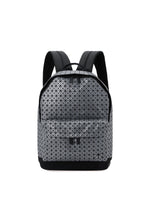 A product shot of the BAO BAO ISSEY MIYAKE DAYPACK REFLECTOR backpack in gunmetal.
