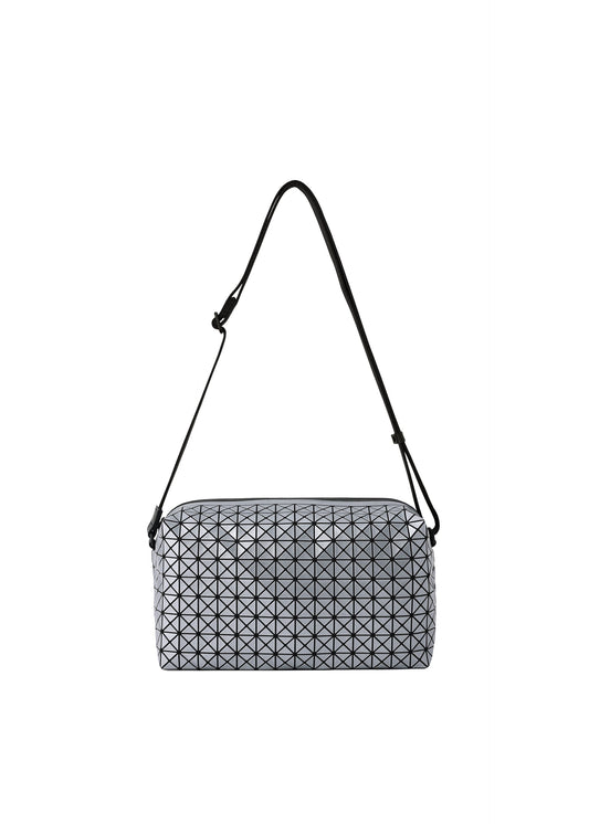 A product shot of the BAO BAO ISSEY MIYAKE SADDLE BAG REFLECTOR shoulder bag in gunmetal.