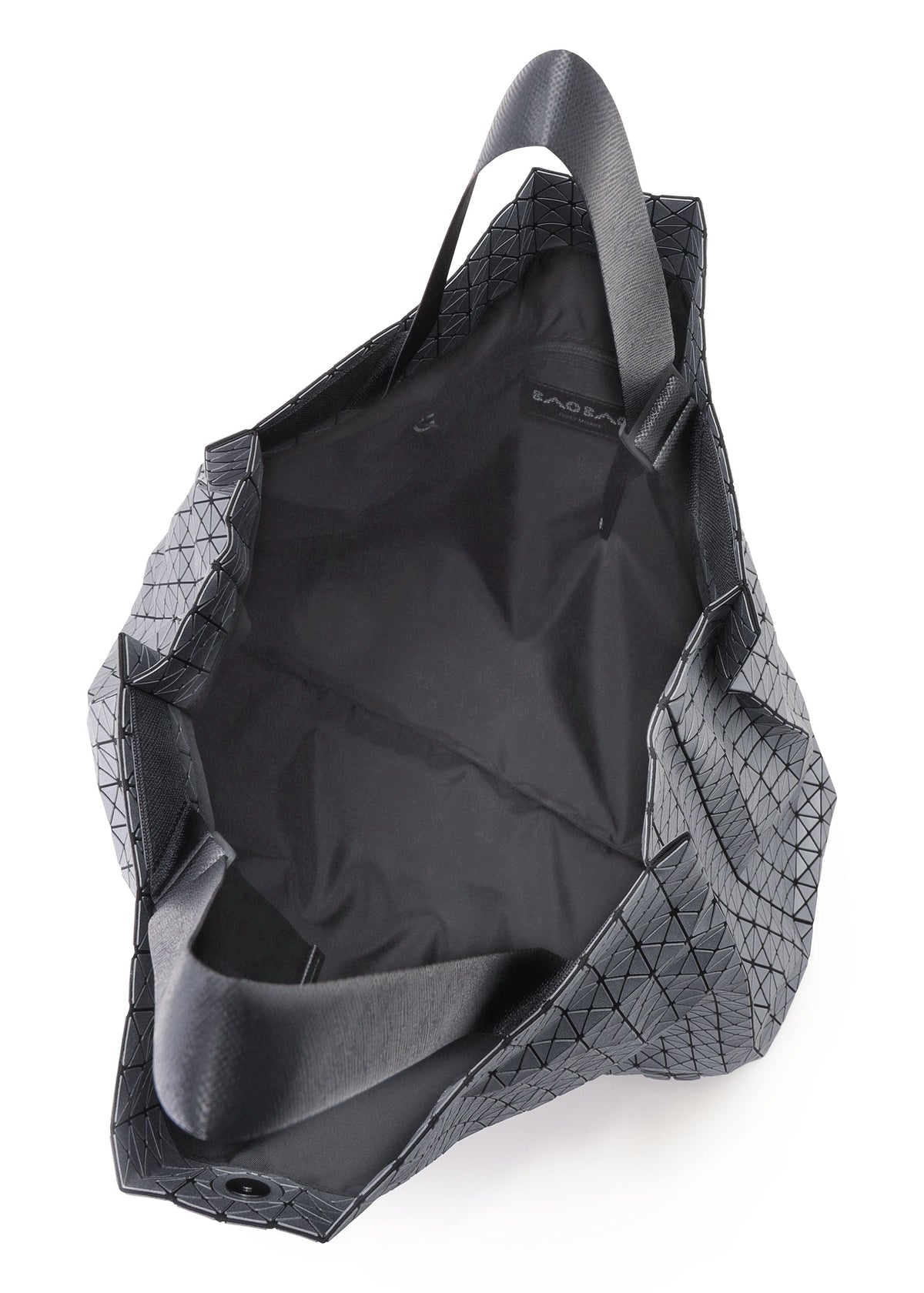 A detail shot of the BAO BAO ISSEY MIYAKE CART REFLECTOR tote bag.