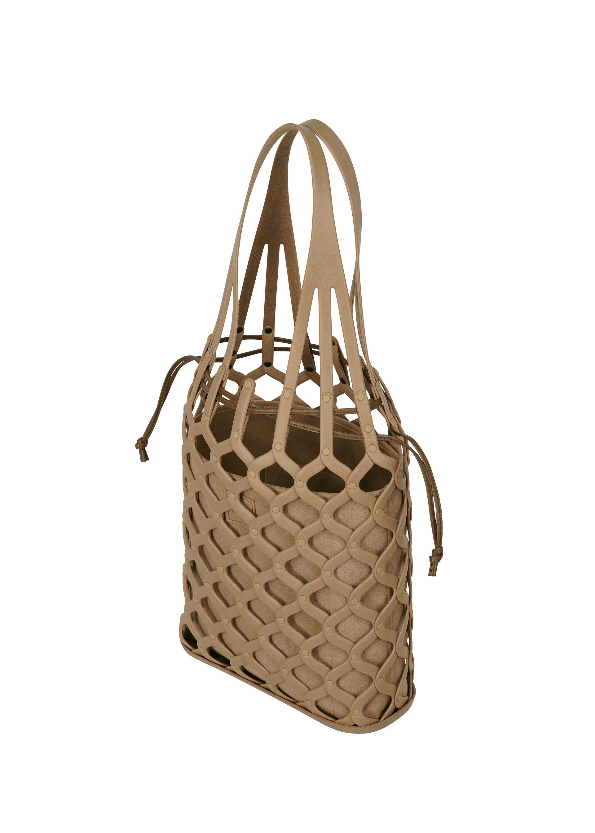 A detail shot of the GOOD GOODS ISSEY MIYAKE AMIME bag.