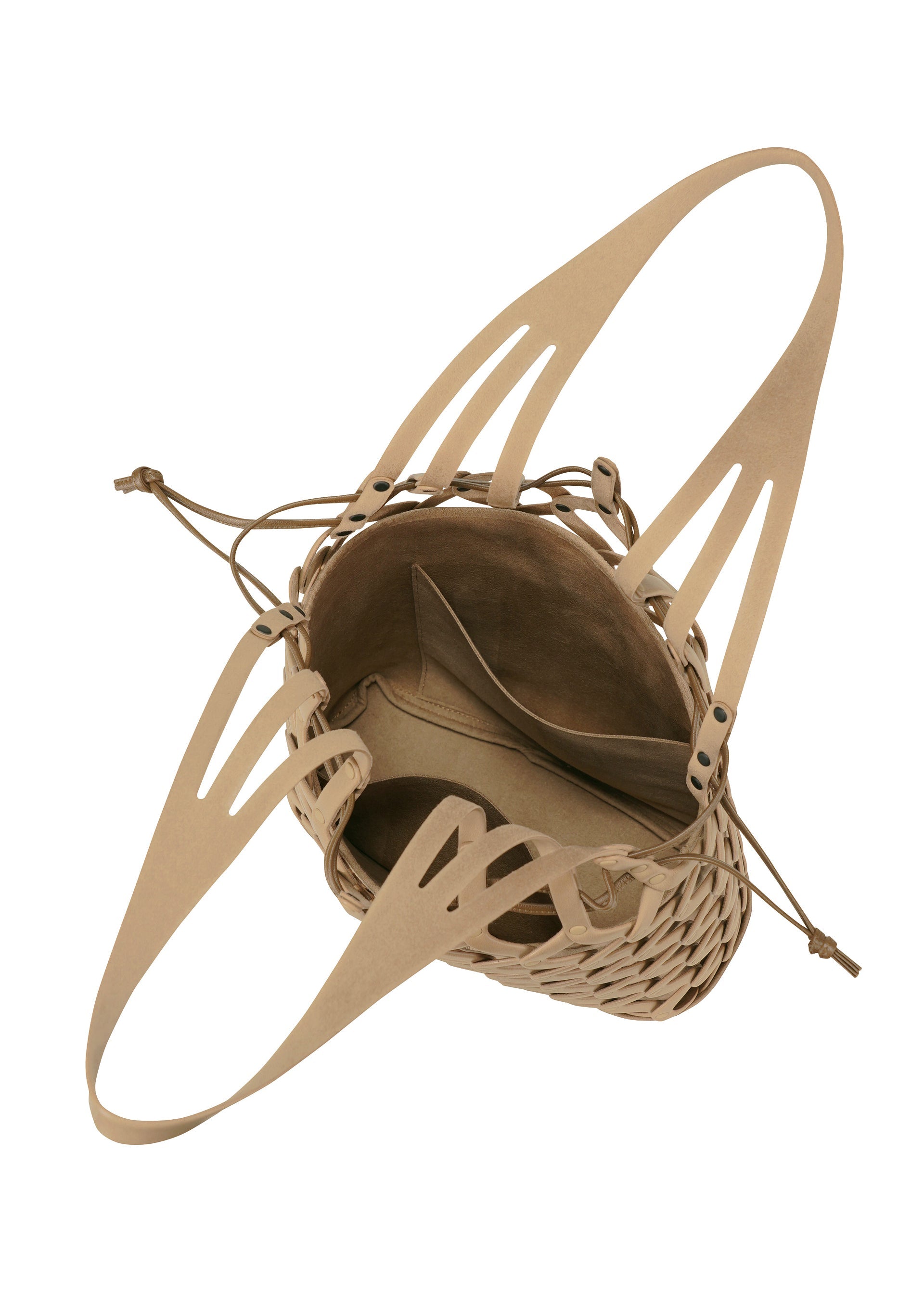 A detail shot of the GOOD GOODS ISSEY MIYAKE AMIME bag.