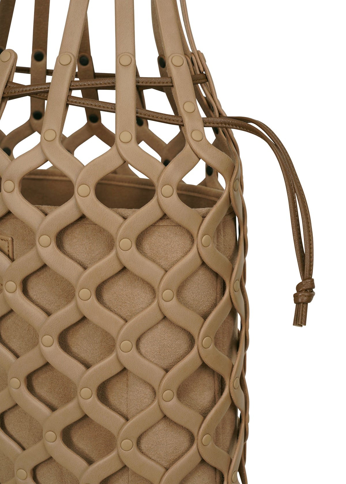 A detail shot of the GOOD GOODS ISSEY MIYAKE AMIME bag.