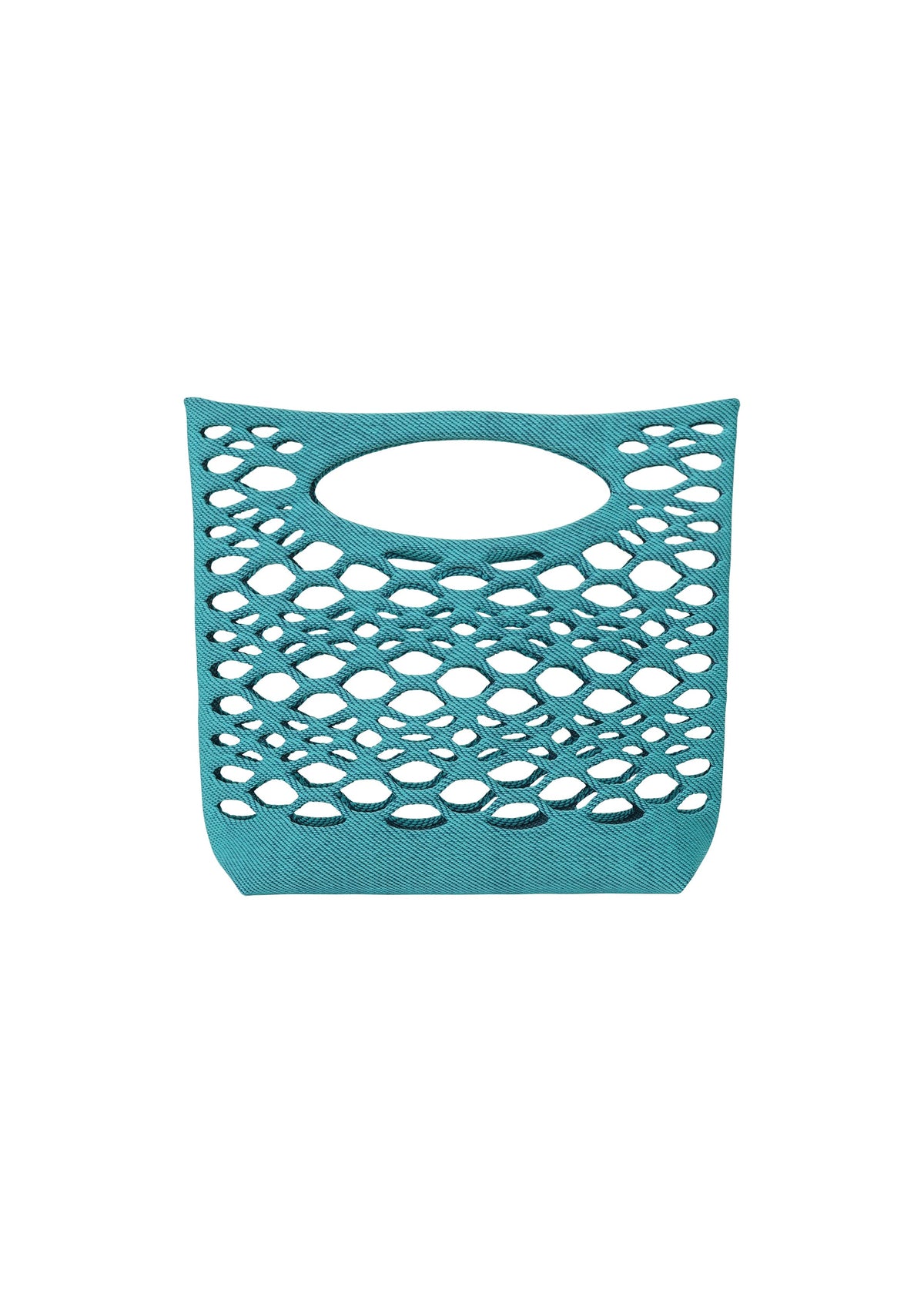 A product shot of the Good Goods Issey Miyake MOKKO BASKET in light teal blue x marine blue (77), recurring_style, restock.
