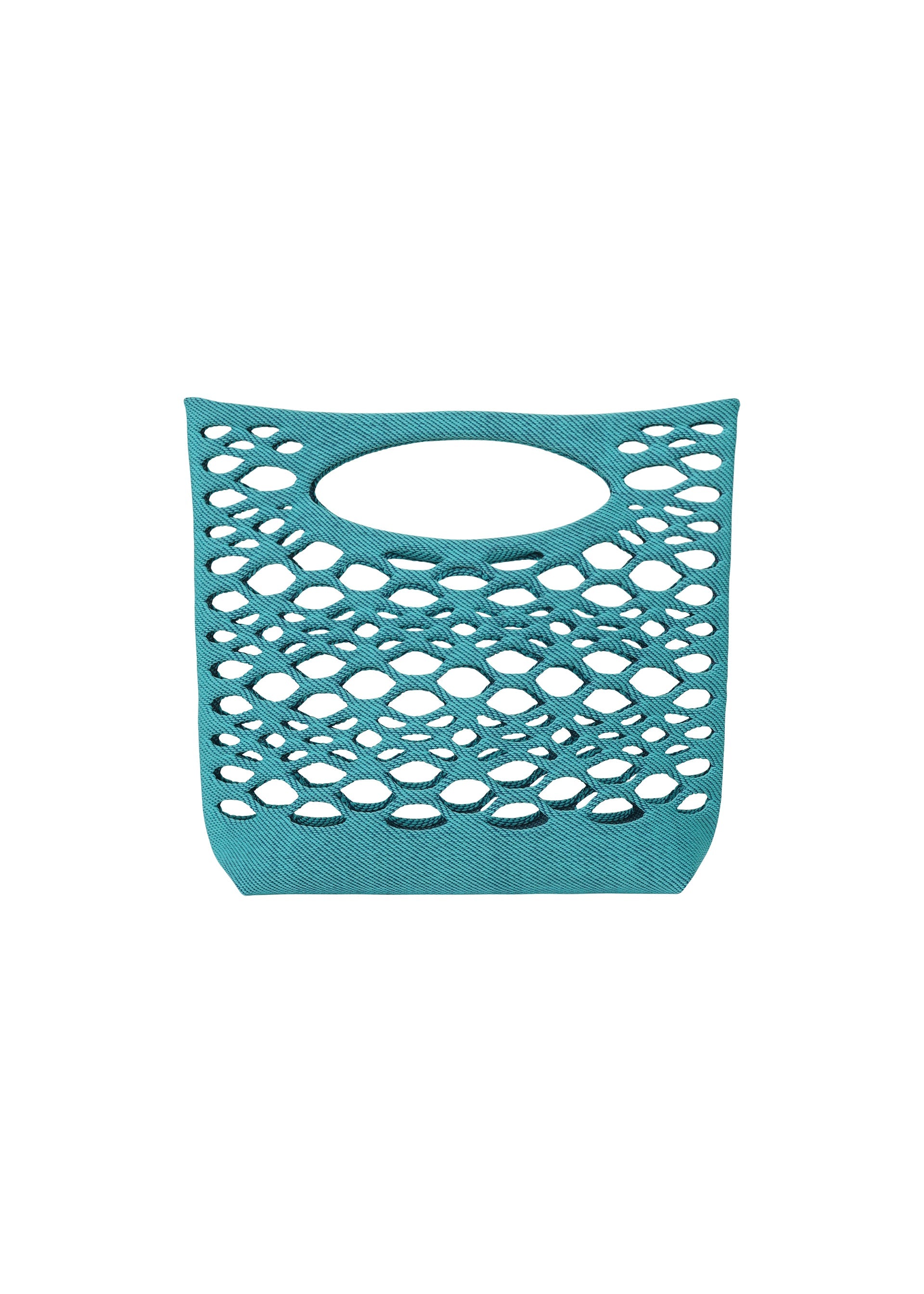 A product shot of the Good Goods Issey Miyake MOKKO BASKET in light teal blue x marine blue (77), recurring_style, restock.