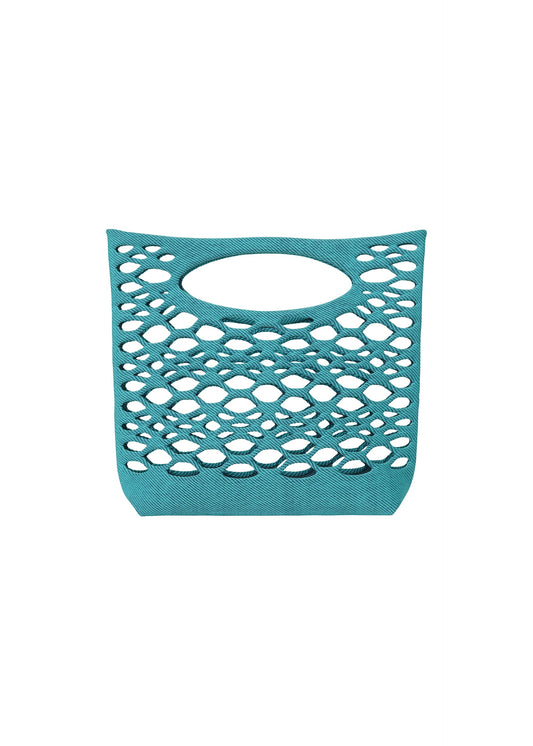 A product shot of the Good Goods Issey Miyake MOKKO BASKET in light teal blue x marine blue (77), recurring_style, restock.