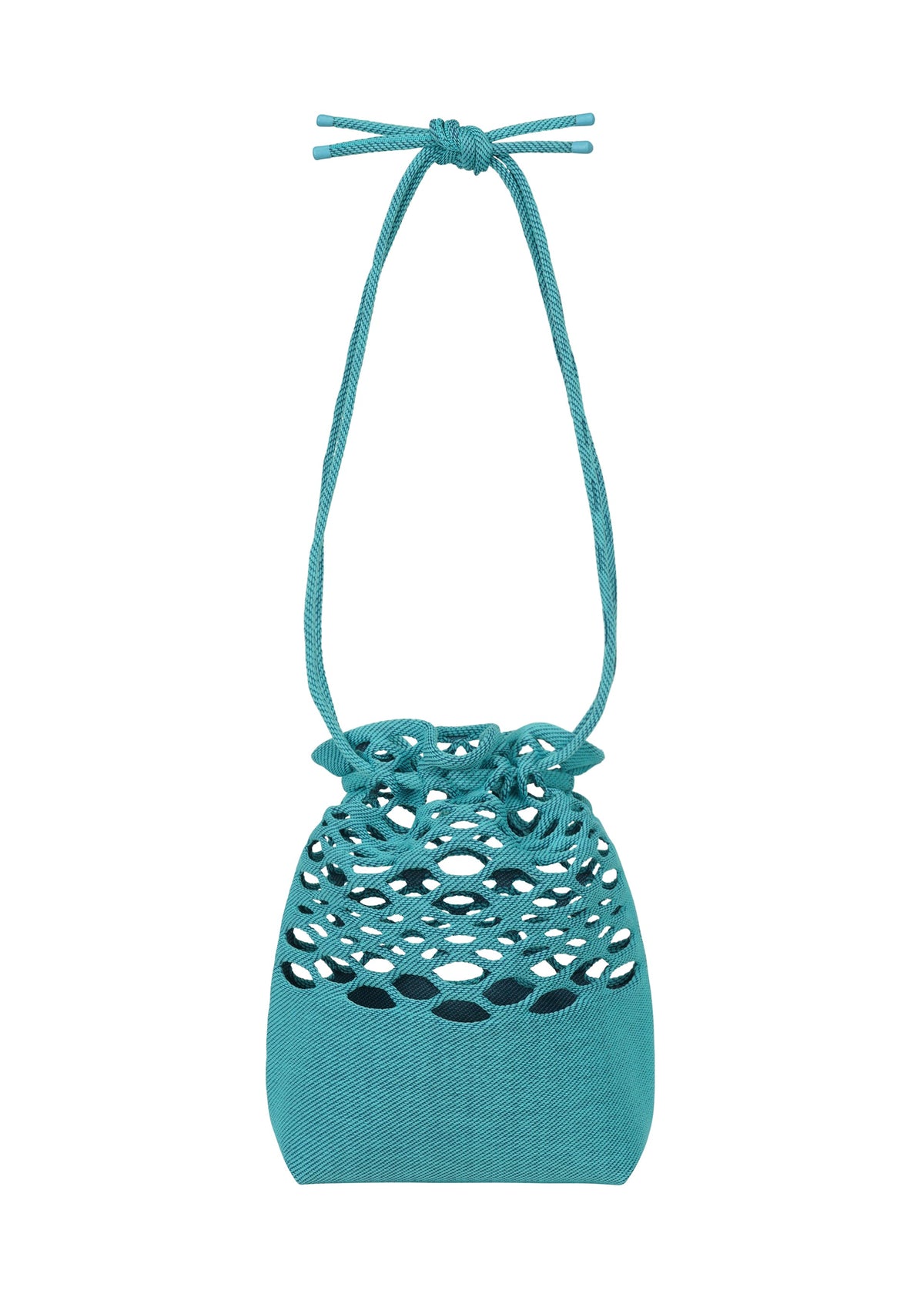 A product shot of the Good Goods Issey Miyake MOKKO BASKET in light teal blue x marine blue (77), recurring_style, restock.