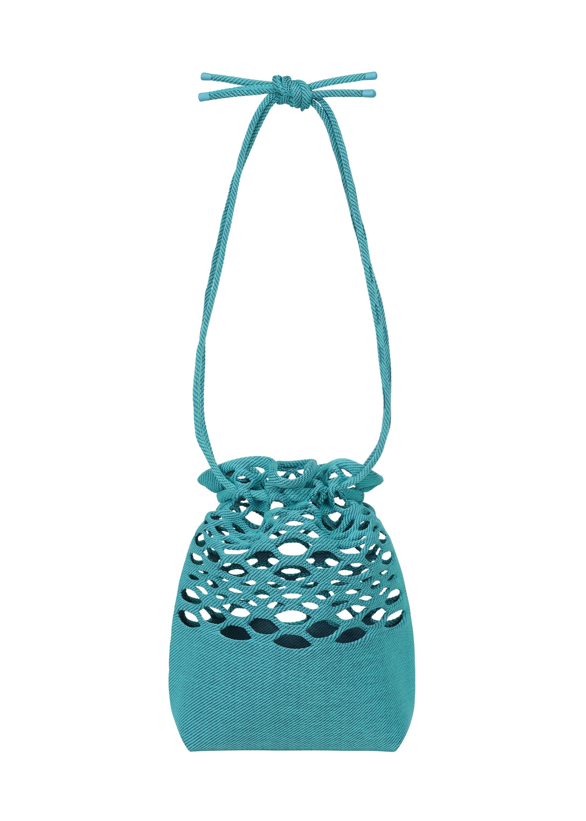 A product shot of the Good Goods Issey Miyake MOKKO BASKET in light teal blue x marine blue (77), recurring_style, restock.
