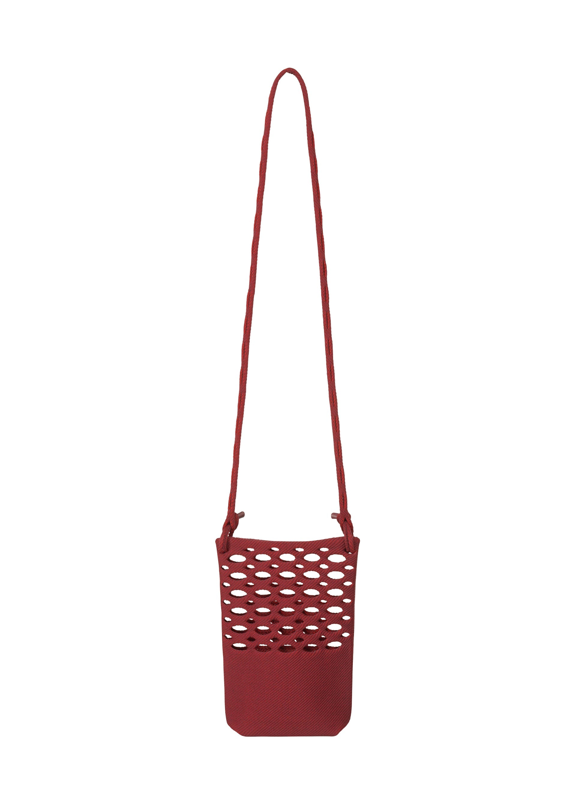 A product shot of the Good Goods Issey Miyake MOKKO BASKET in dark bordeaux x crimson red (82), recurring_style, restock.