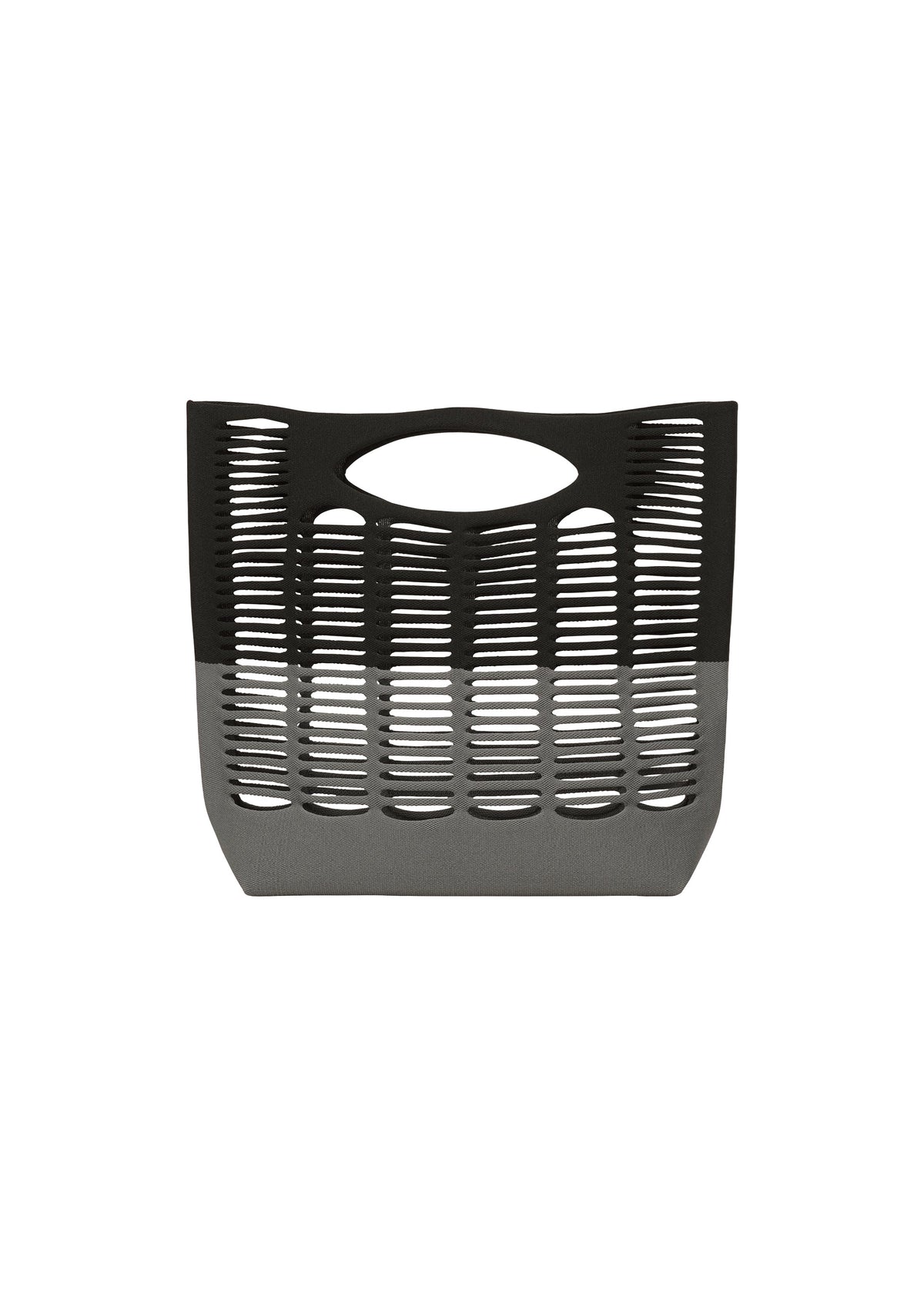 A product shot of the GOOD GOODS ISSEY MIYAKE MOKKO BI-COLOR bag in black×gray.