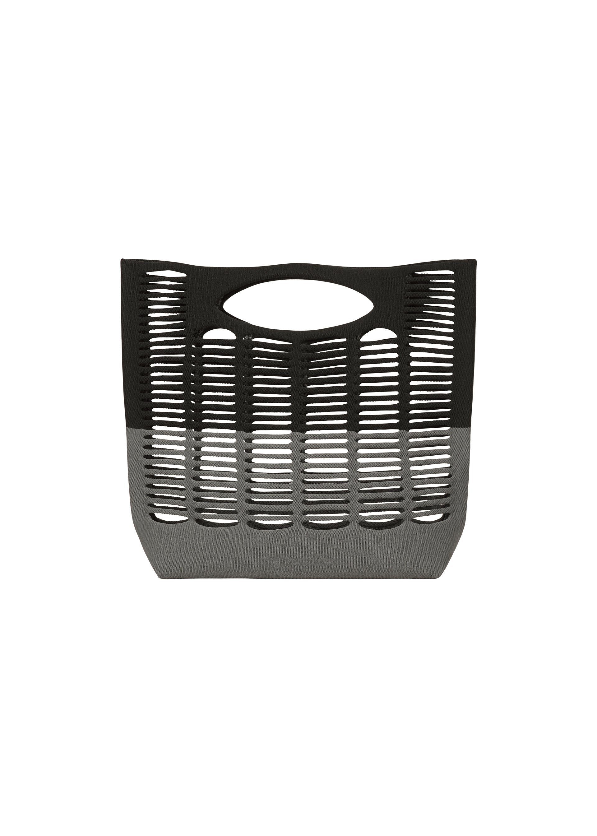 A product shot of the GOOD GOODS ISSEY MIYAKE MOKKO BI-COLOR bag in black×gray.