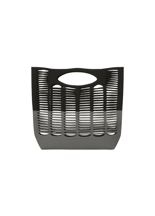 A product shot of the GOOD GOODS ISSEY MIYAKE MOKKO BI-COLOR bag in black×gray.