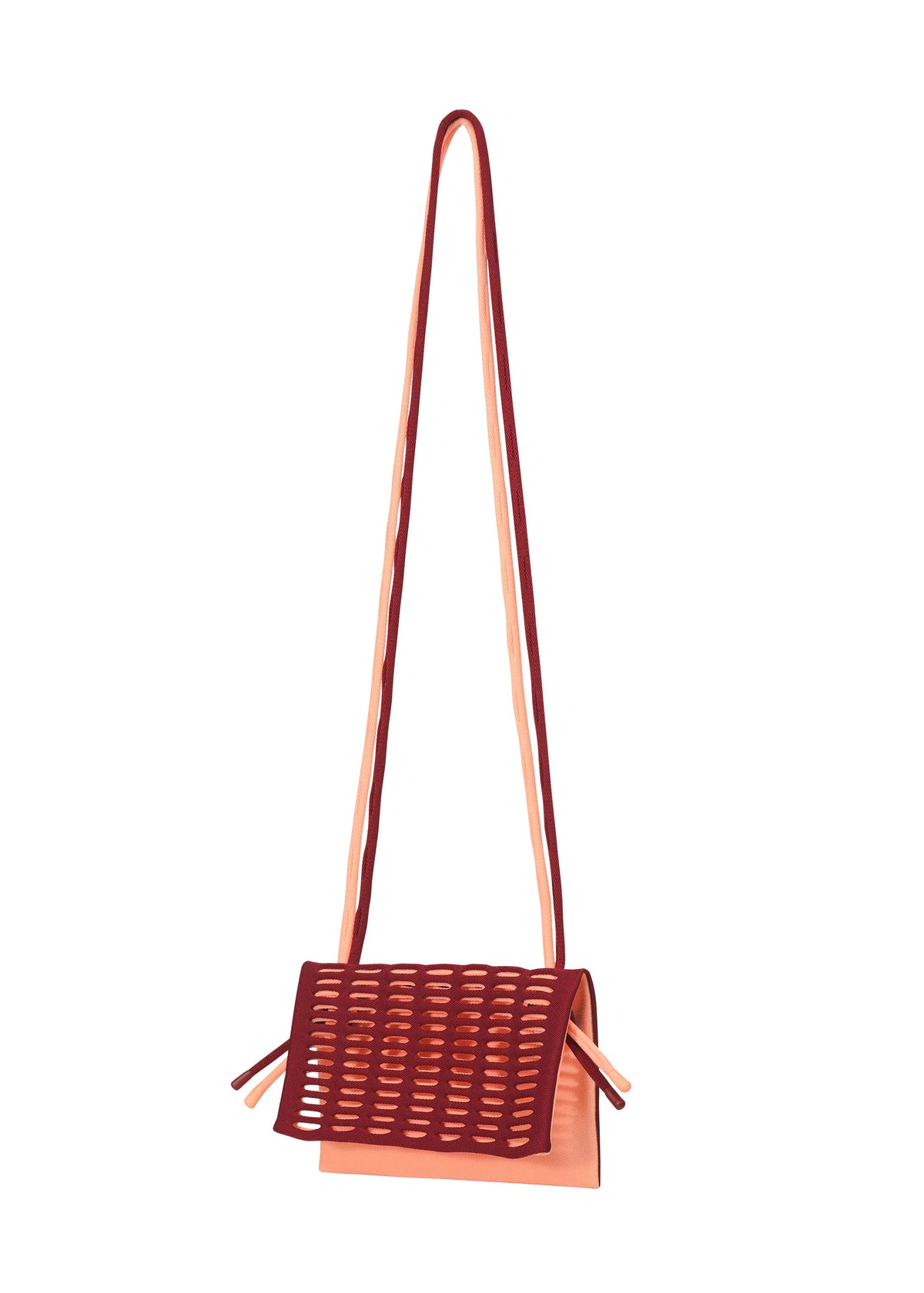 A detail shot of the GOOD GOODS ISSEY MIYAKE MOKKO BI-COLOR bag.